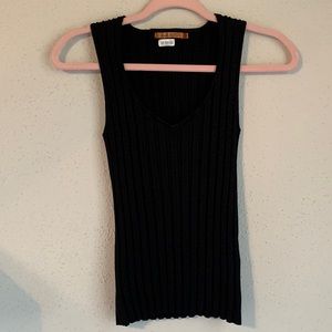 Belldini Black Ribbed Sweater Tank Sz: S
